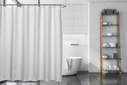 QUAKER WAFFLE SHOWER CURTAIN WHITE POLY-COT 180 X 180cm 270 GSM